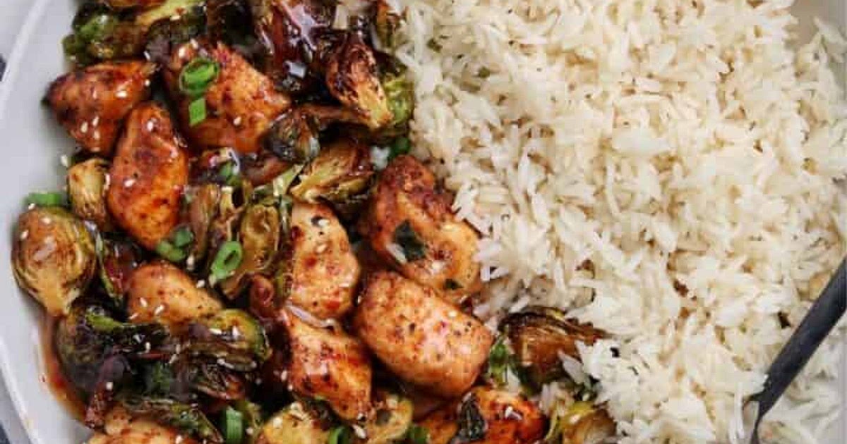 Air Fryer Sweet Chili Chicken and Brussels Sprouts Recipe | Samsung Food App