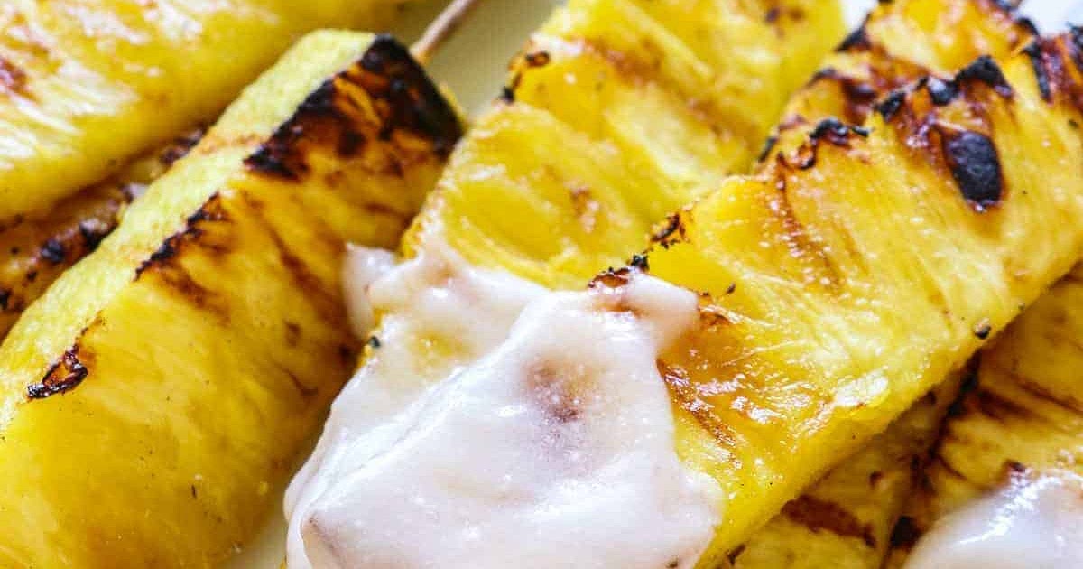 Grilled Pineapple with Coconut Rum Sauce Recipe | Samsung Food App