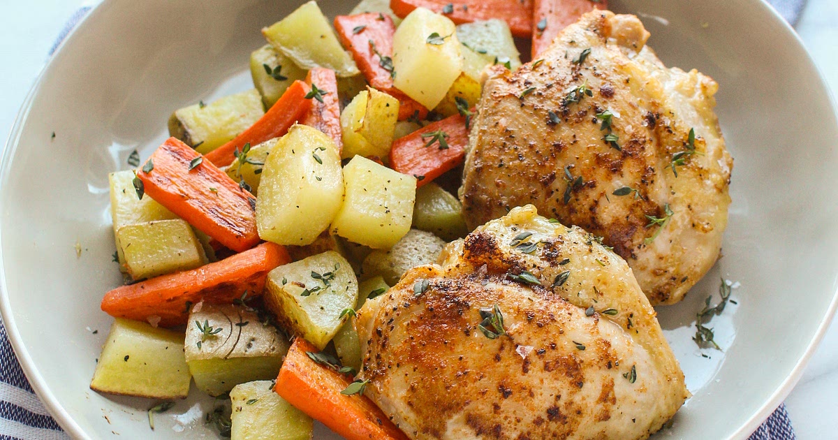Roasted Paprika Chicken Thighs with Carrots &amp; Potatoes Recipe | Samsung Food App
