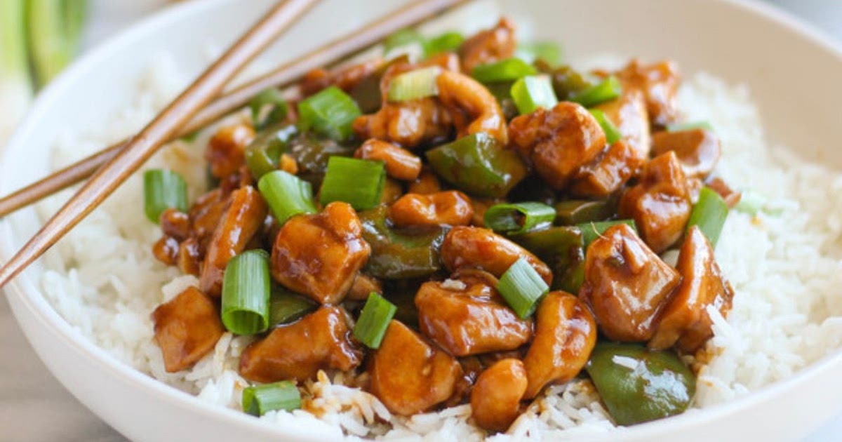 Chicken, Bell Pepper &amp; Cashew Stir-Fry over Rice Recipe | Samsung Food App