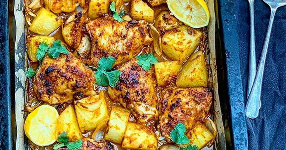 Chicken tikka tray bake Recipe | Samsung Food App