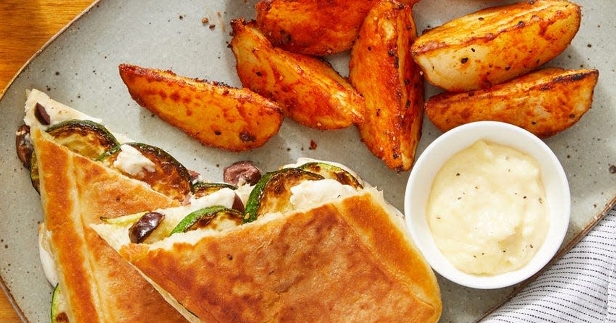 Zucchini, Mozzarella, &amp; Olive Paninis with Smoky Roasted Potatoes Recipe | Samsung Food App