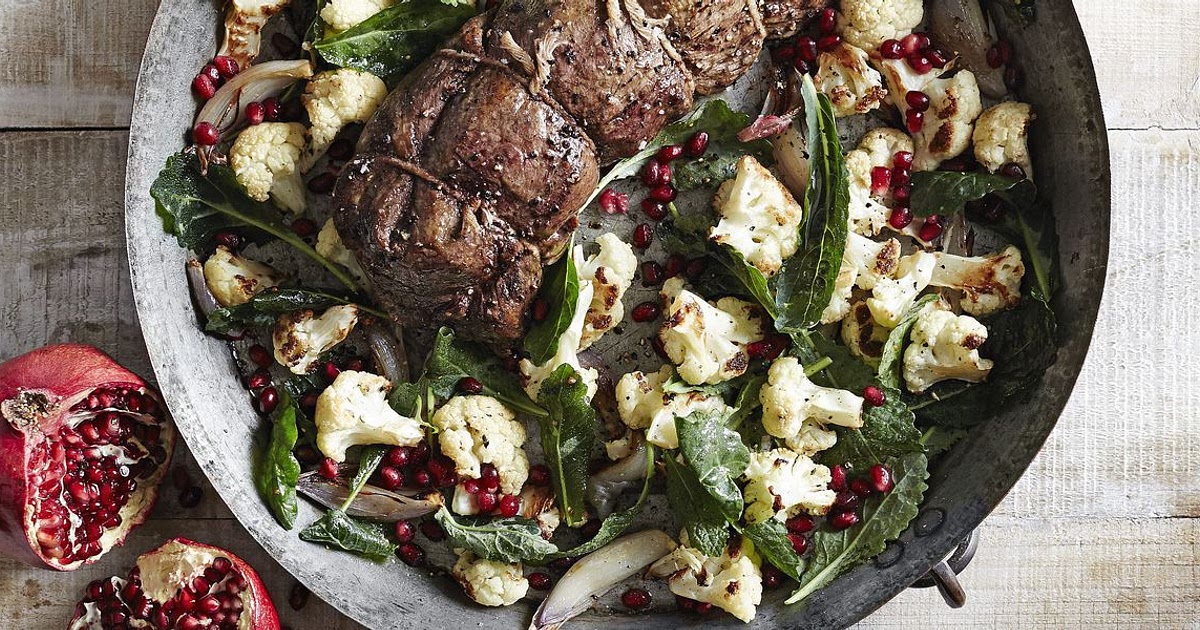 Beef Tenderloin with Roasted Cauliflower-Pomegranate Salad Recipe | Samsung Food App