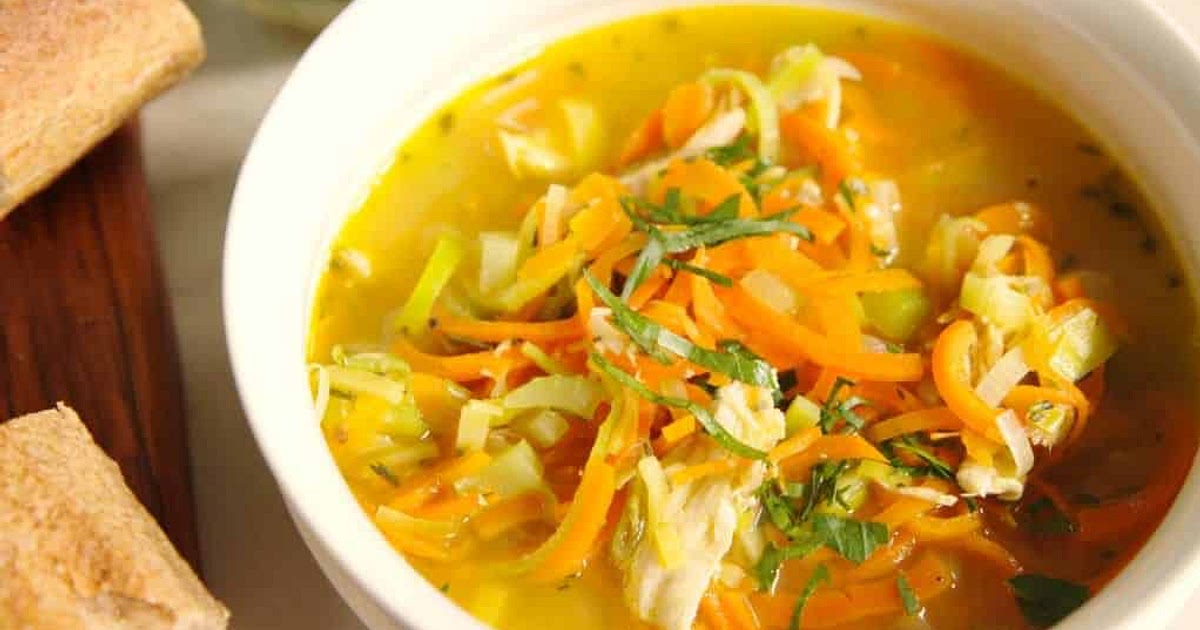 Chicken and Leek Soup with Carrot Noodles Recipe | Samsung Food App