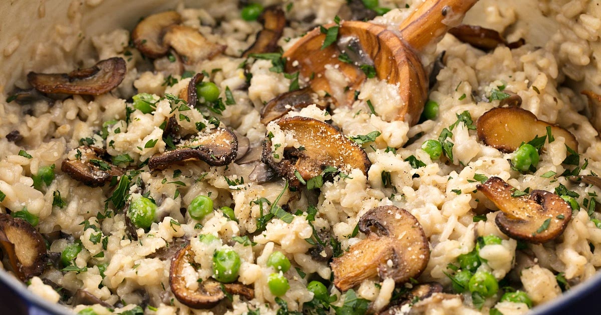 Mushroom and Pea Risotto Recipe | Samsung Food App