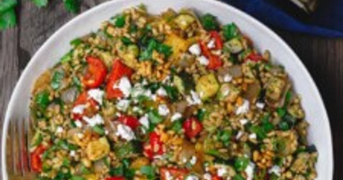 Mediterranean Roasted Vegetables Barley Recipe | Samsung Food App
