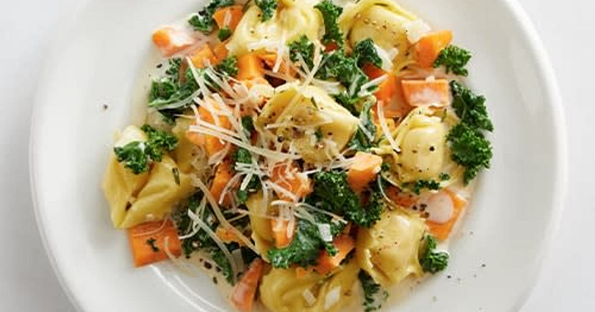 One-Pot Tortellini with Sweet Potato and Kale Recipe | Samsung Food App