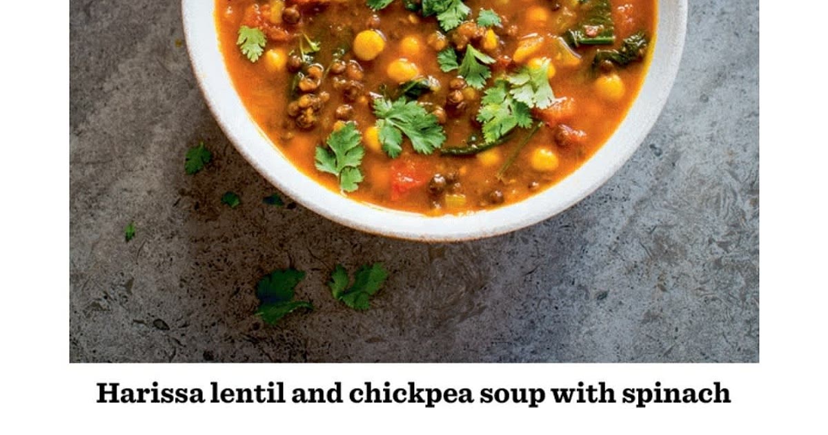 Harissa lentil and chickpea soup with spinach Recipe | Samsung Food App