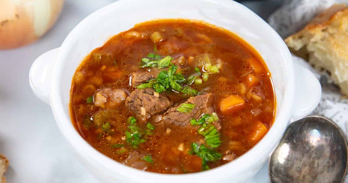 Instant Pot Beef and Barley Soup Recipe | Samsung Food App