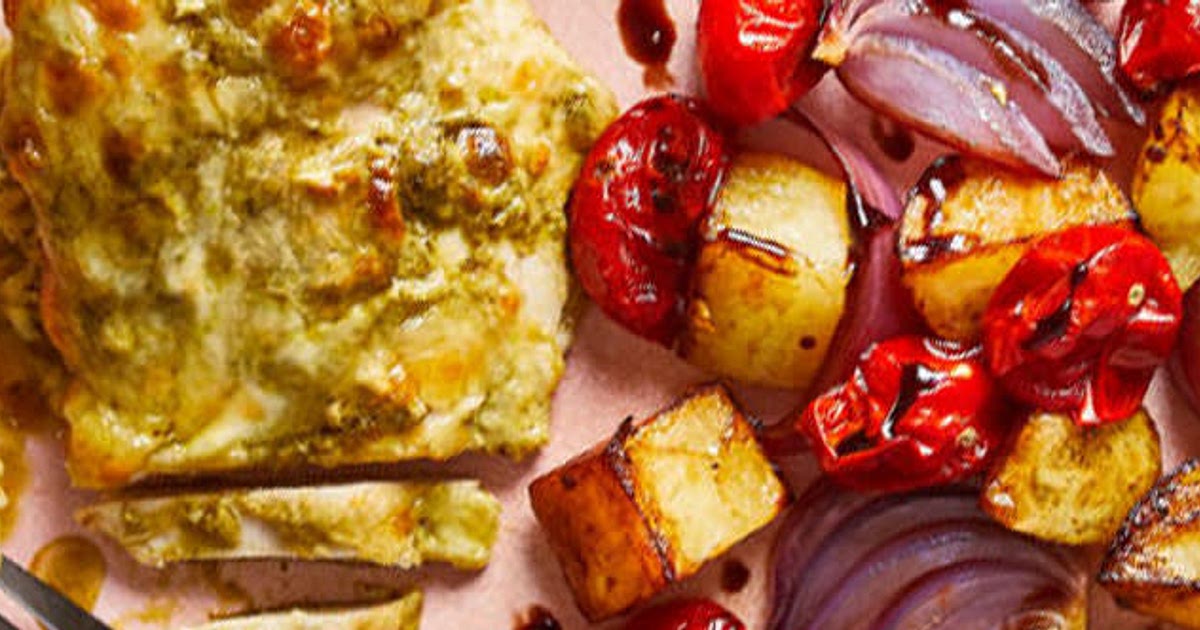 G - Cheesy Chicken & Pesto Caprese Bake Recipe | Samsung Food App