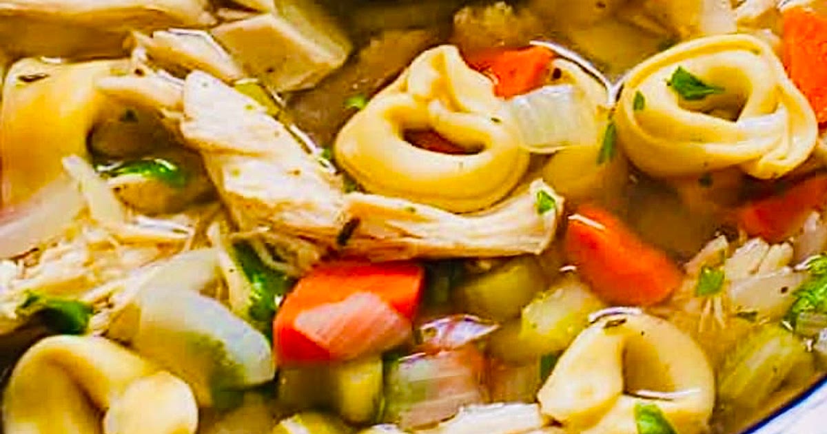 Chicken Soup with Ricotta & Spinach Tortellini. Recipe | Samsung Food App