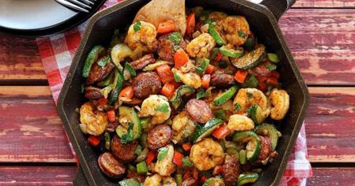 20 Minute Shrimp & Sausage Paleo Skillet Recipe | Samsung Food App