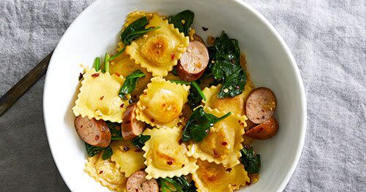 Chicken Sausage & Spinach Ravioli Recipe | Samsung Food App