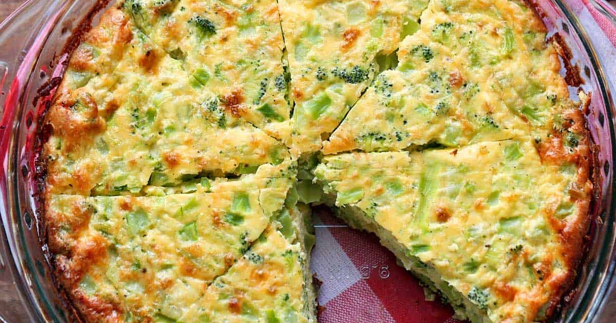 Crustless Broccoli Quiche with Cheddar and Onions Recipe | Samsung Food App