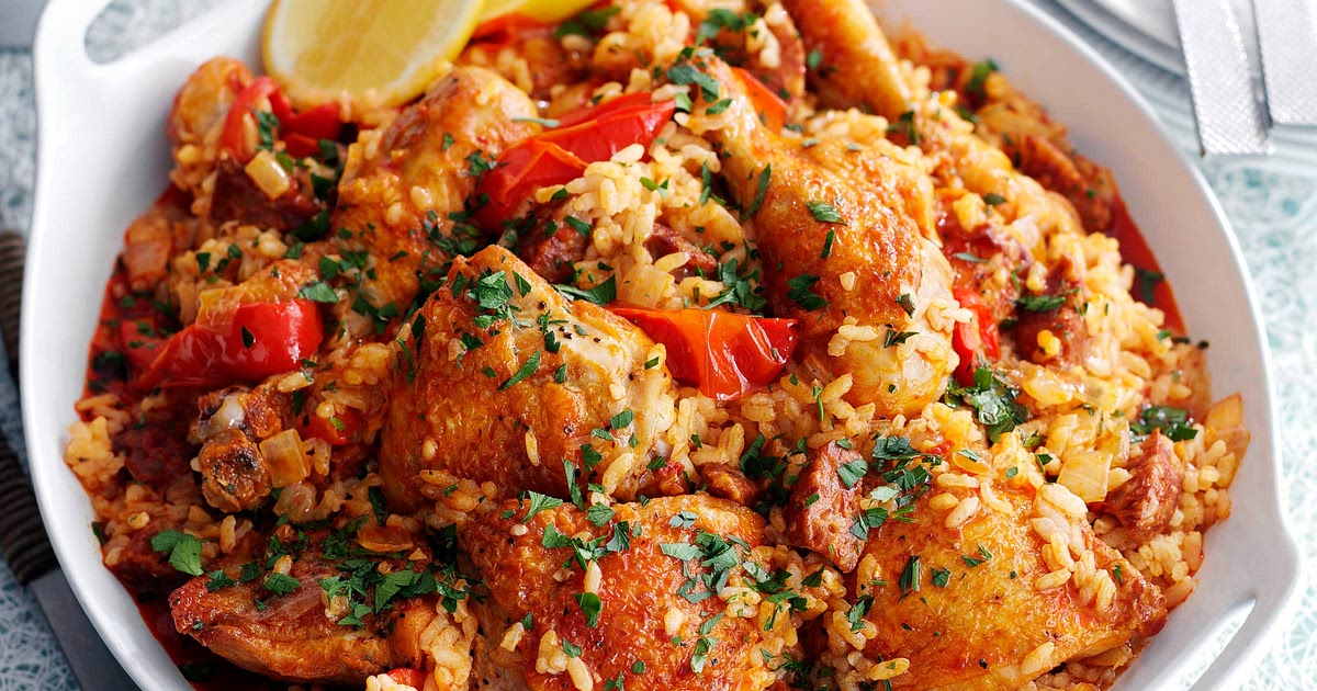 Baked Spanish rice with chicken and chorizo Recipe | Samsung Food App