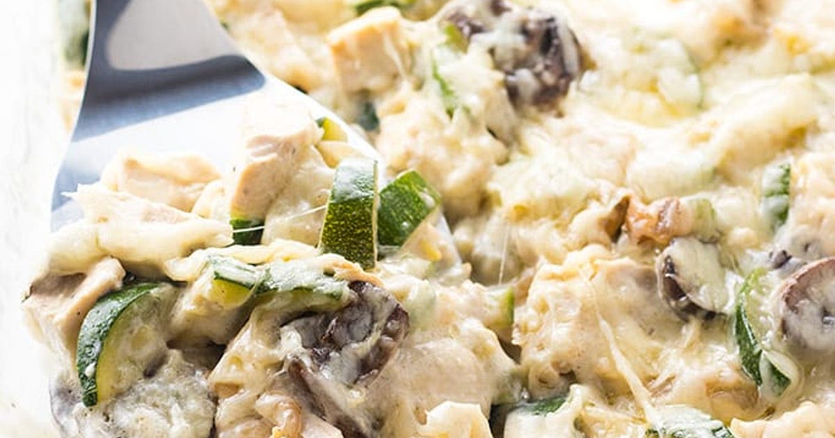 Low Carb Chicken Zucchini Casserole Recipe with Gruyere Cheese Sauce | Samsung Food App