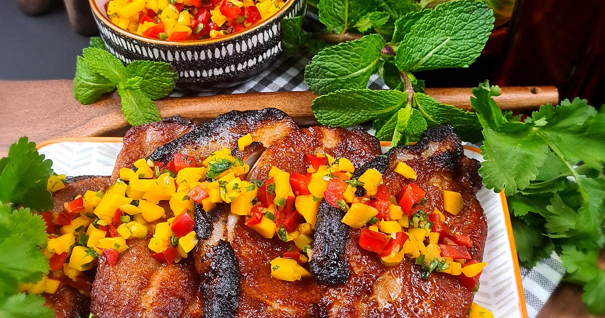 BBQ Grilled Pork Chops with Mango Salsa by Pureety Recipe | Samsung Food App