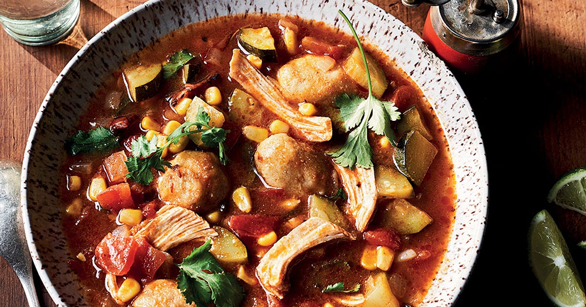 Smoky Chicken-Chile Soup with Tamale Dumplings Recipe | Samsung Food App