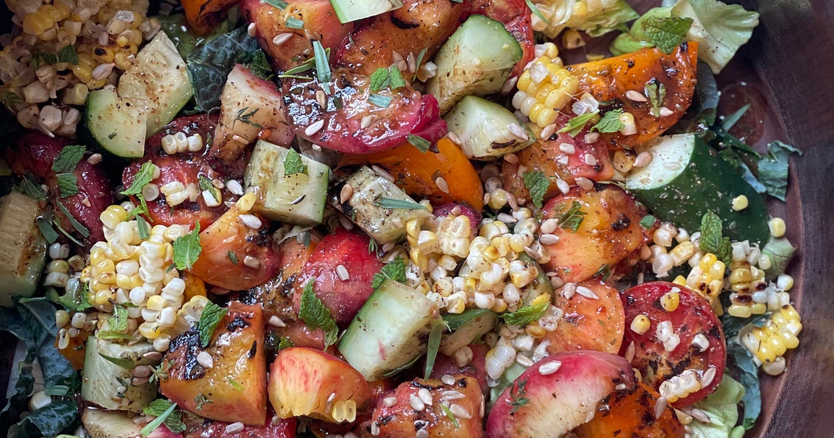 Grilled Peach Summer Salad Recipe | Samsung Food App