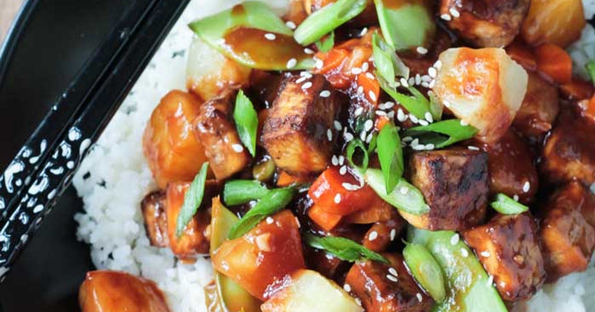 Broccoli and Snow Pea Stir Fry with Pineapple and Baked Tofu Recipe | Samsung Food App