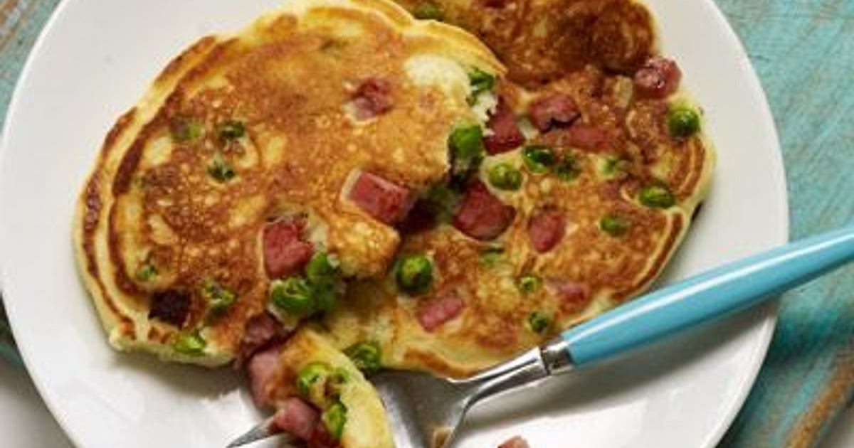 Ham and Pea Pancakes with Chive Butter Recipe | Samsung Food App