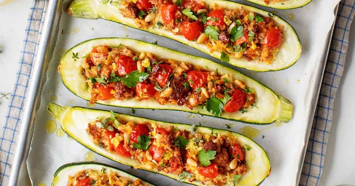 Stuffed Zucchini Boats Recipe | Samsung Food App