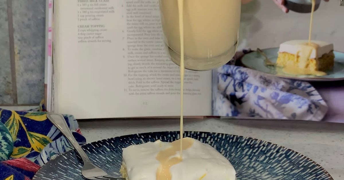 Saffron tres leches cake Recipe | Samsung Food App