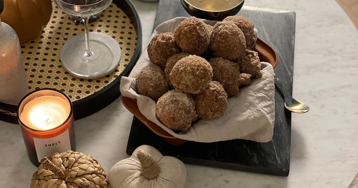Pumpkin Doughnuts with Spiced White Chocolate Dipping Sauce Recipe | Samsung Food App