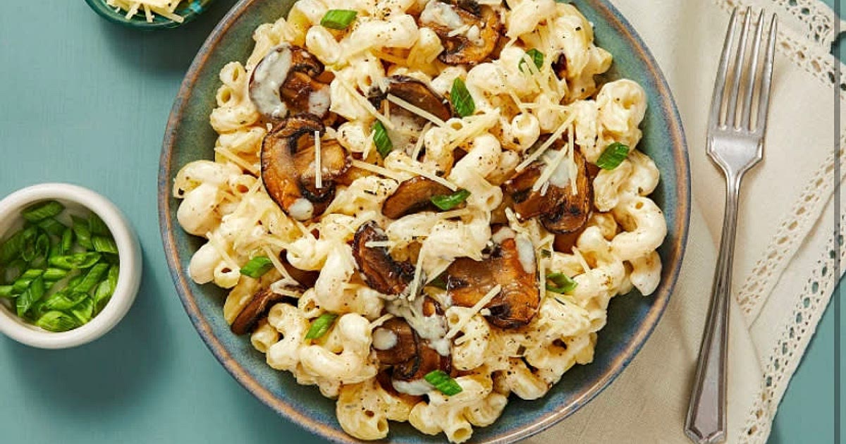 Creamy Dreamy Mushroom Cavatappi with Scallions & Parmesan Recipe | Samsung Food App