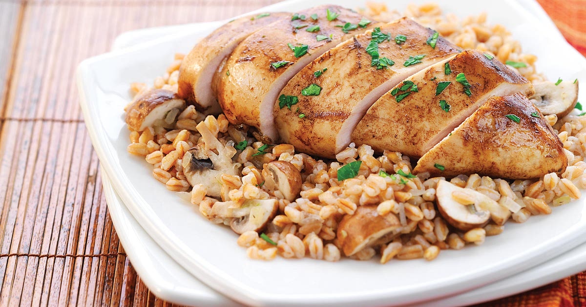 Balsamic Dijon Chicken with Farro &amp; Mushrooms Recipe | Samsung Food App