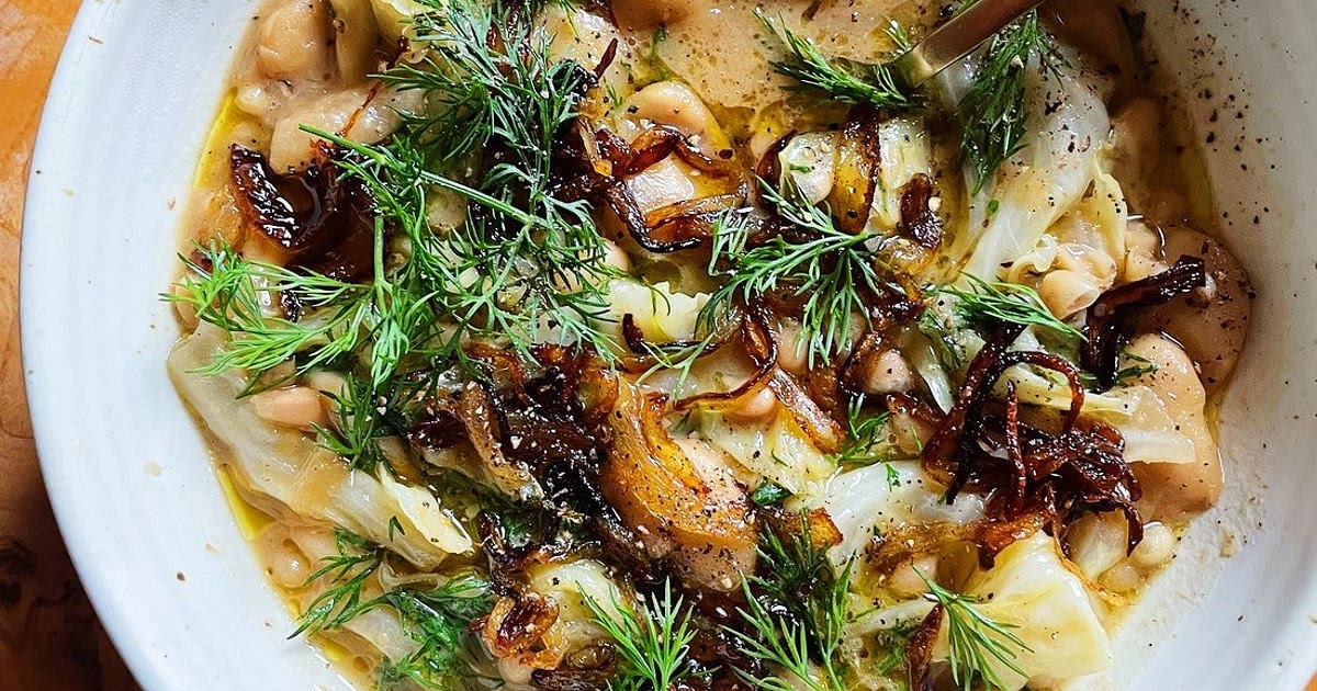 Dilly Bean Stew with Cabbage and Frizzled Onions — Alison Roman Recipe | Samsung Food App
