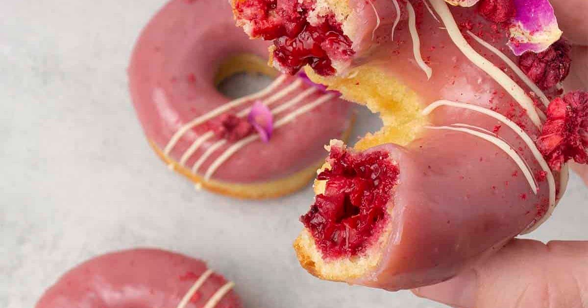 Baked Raspberry Donuts with Raspberry glaze Recipe | Samsung Food App