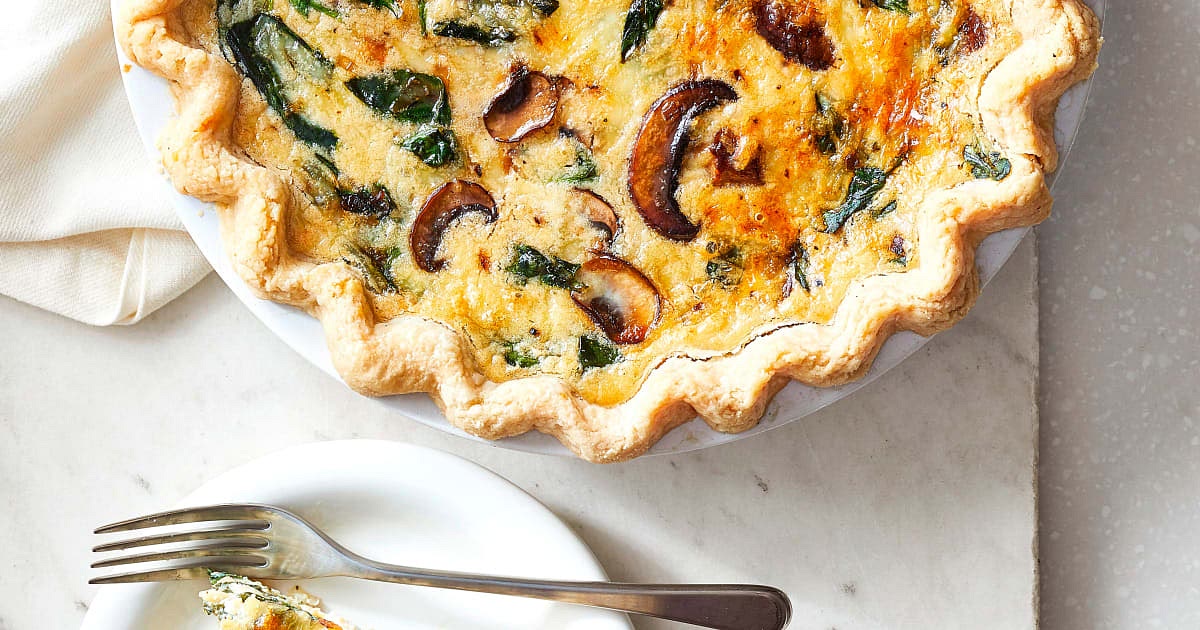Joanna Gaines Mushroom, Spinach & Swiss Cheese Quiche Recipe | Samsung Food App