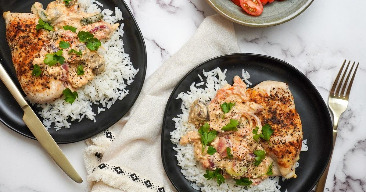 Baked Feta with Chicken and Vegetables Recipe | Samsung Food App