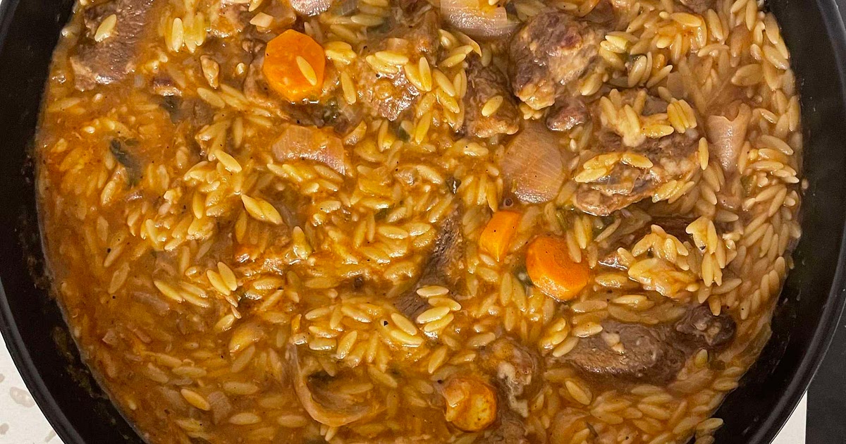 Roasted beef with pasta (giouvetsi) Recipe | Samsung Food App