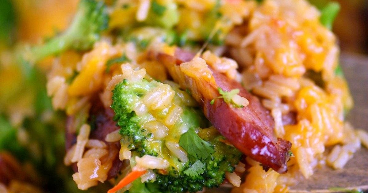 Cheesy Kielbasa, Rice and Broccoli Skillet Recipe | Samsung Food App