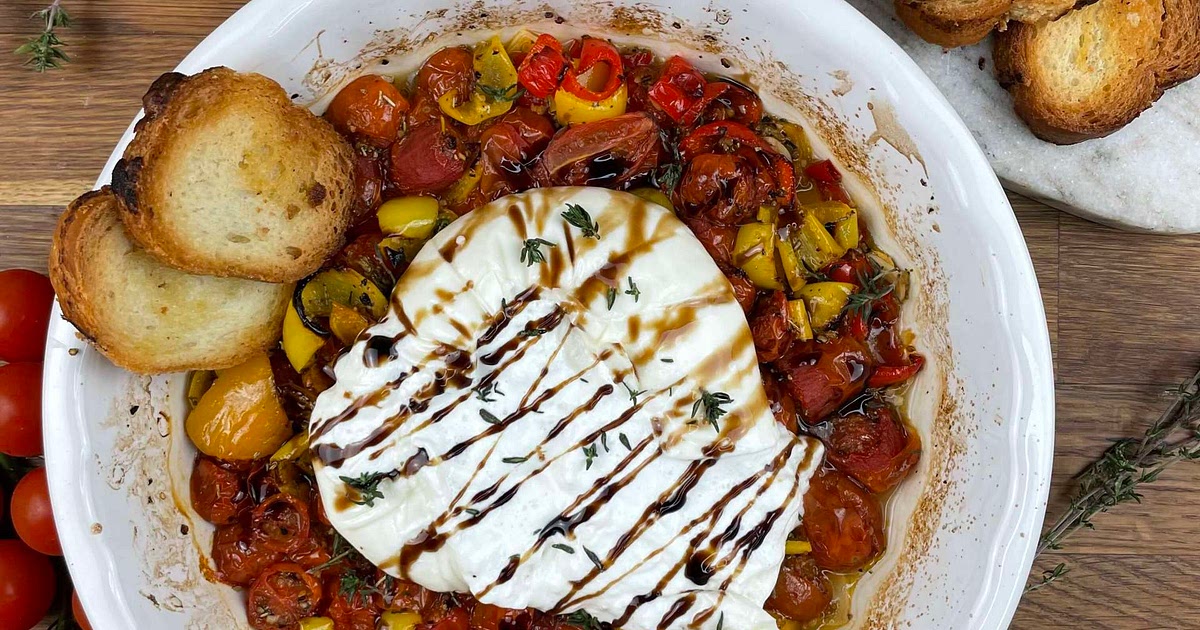 Roasted Tomatoes with Burrata Recipe | Samsung Food App