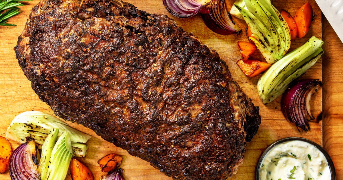 Herb and Pommery Mustard-Crusted Leg of Lamb Recipe | Samsung Food App