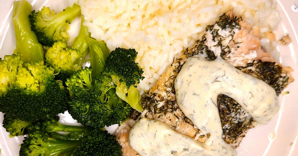 Salmon With Dill Cream Cheese Sauce Recipe | Samsung Food App