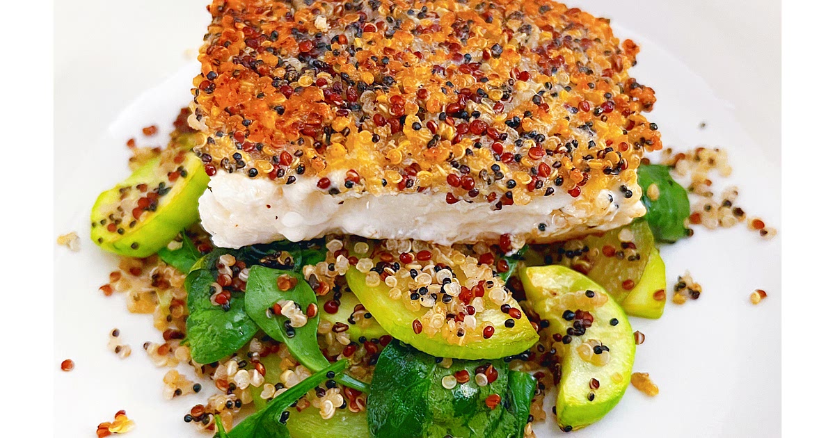 Golden Quinoa Crusted Halibut Recipe | Samsung Food App