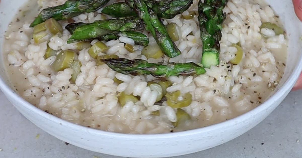 Lemon Asparagus Risotto Recipe | Samsung Food App