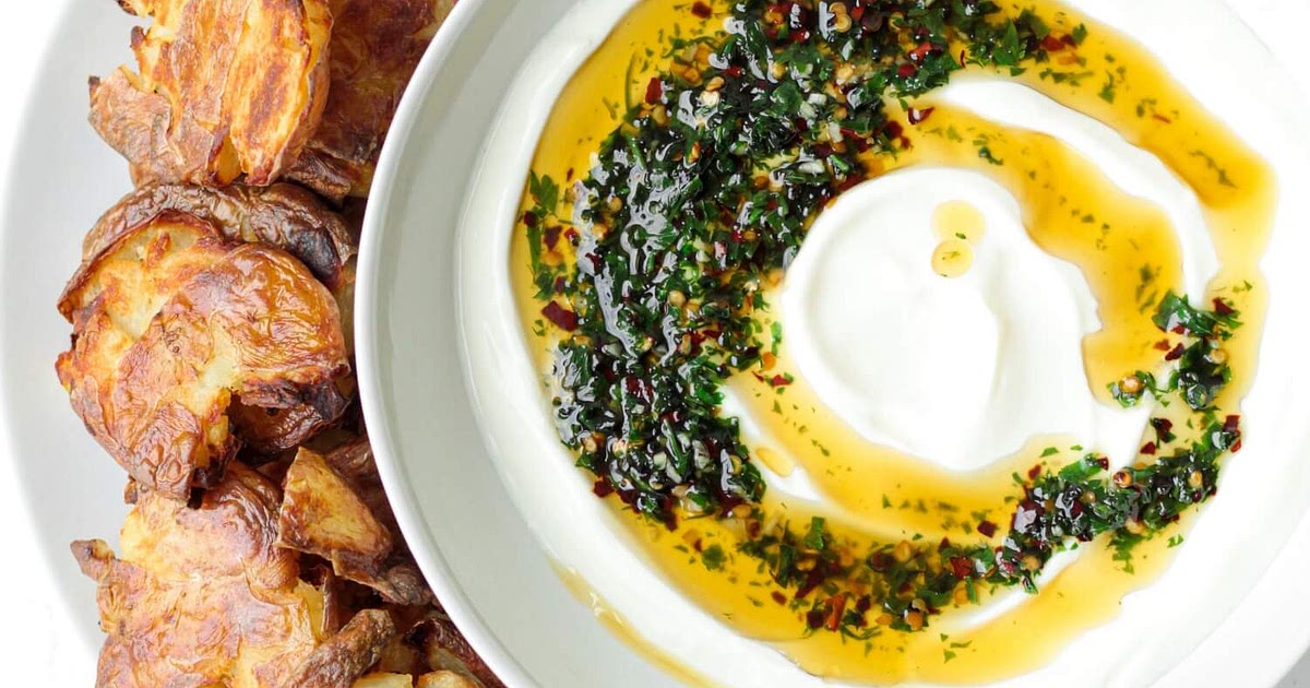 Crispy Smashed Potatoes with Yogurt Dip Recipe | Samsung Food App