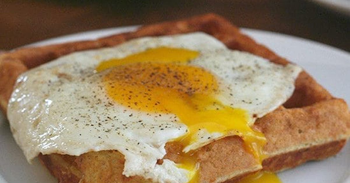 Savory Cheddar Waffles with Fried Eggs Recipe | Samsung Food App