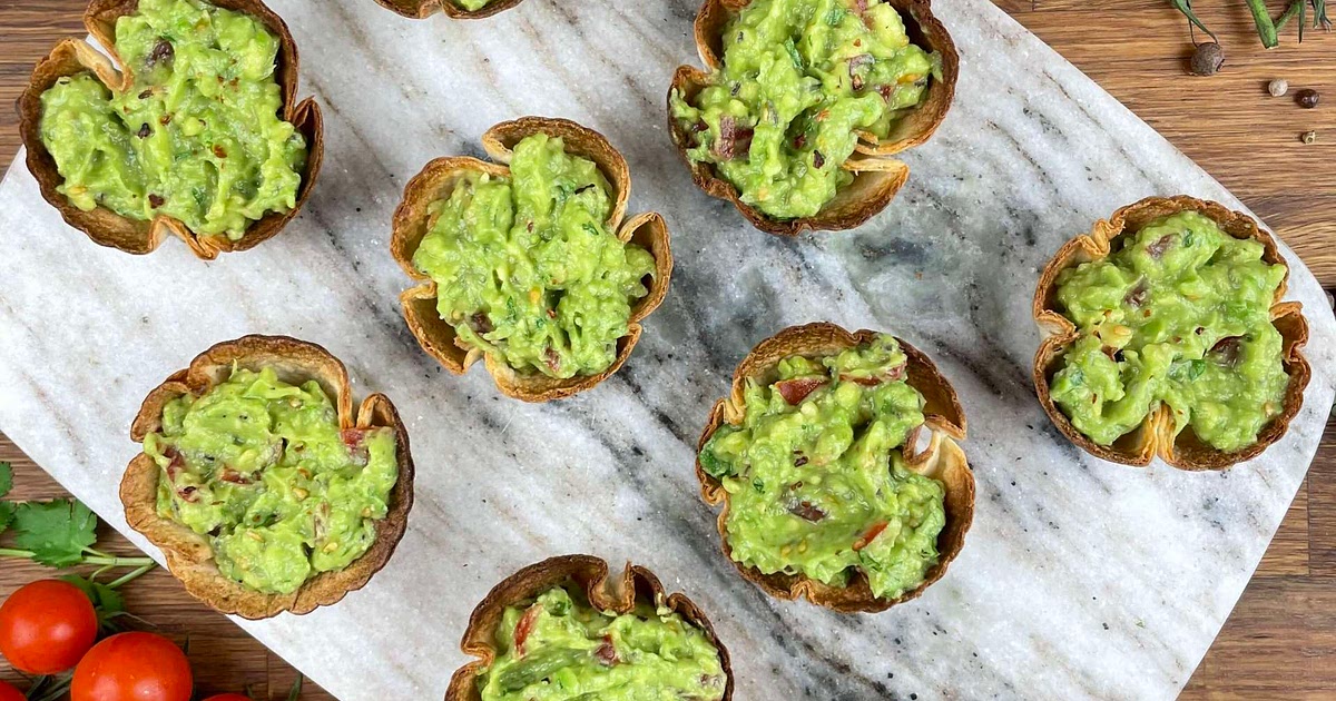 Guacamole Tortilla Cups Recipe | Samsung Food App