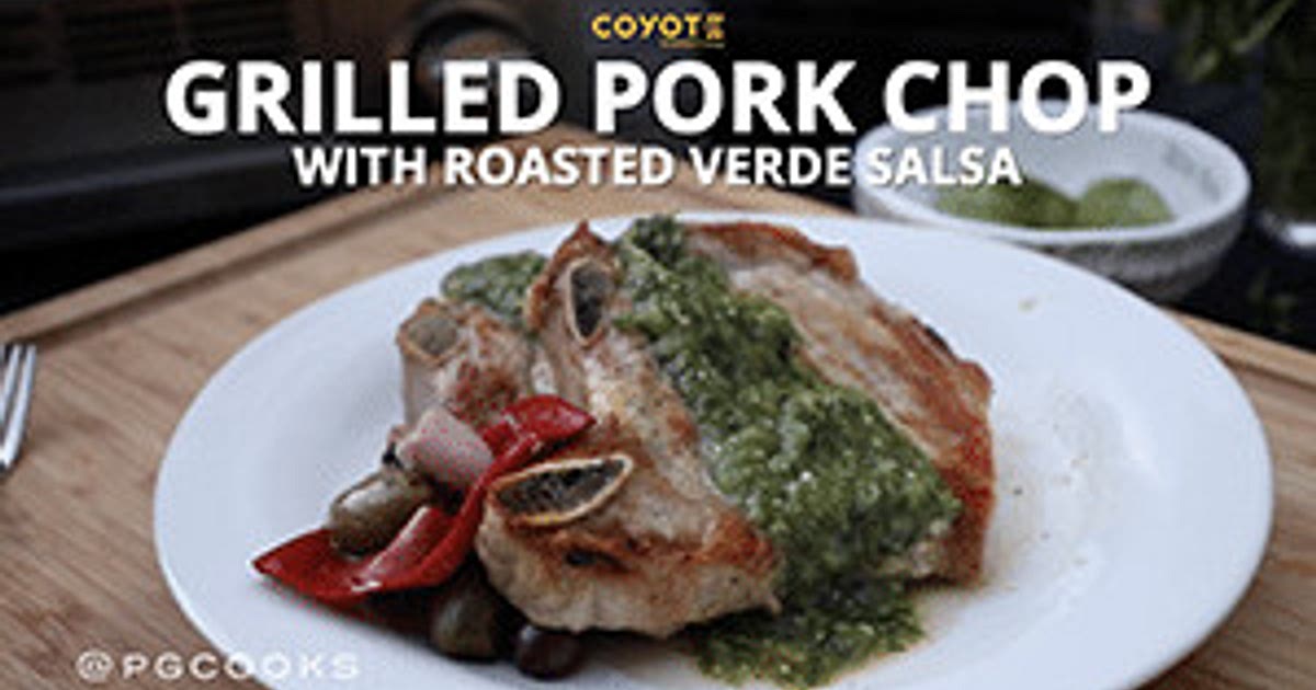 Chef Paul’s Pork Chops with Salsa Verde on the Coyote Portable Grill - Coyote Outdoor Living Recipe 