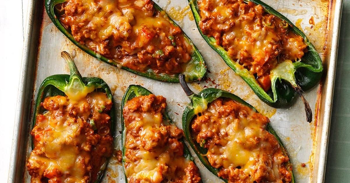 Chili-Stuffed Poblano Peppers Recipe | Samsung Food App