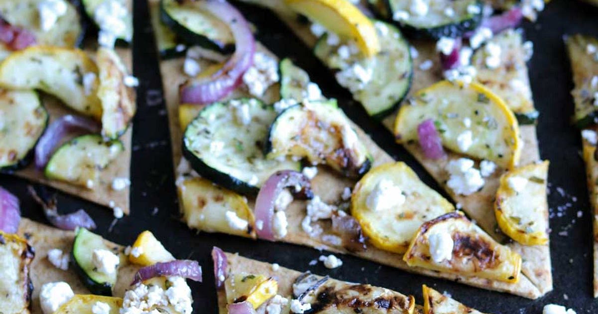 Grilled Zucchini Flatbread with Goat Cheese and Rosemary Recipe | Samsung Food App