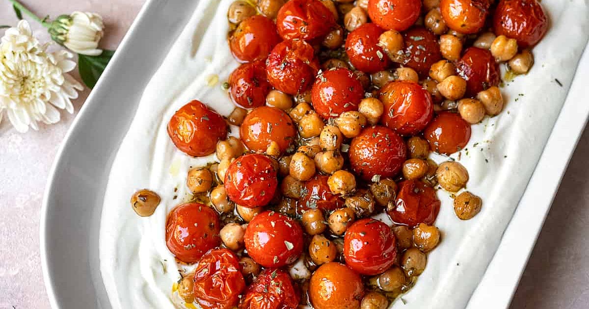 Whipped Feta Dip With Roasted Tomatoes and Chickpeas Recipe | Samsung Food App