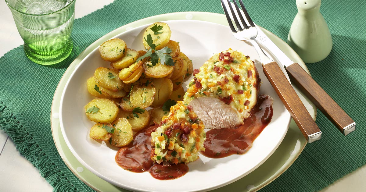 Hähnchenbrust mit Gemüse-Speck-Kruste Recipe | Samsung Food App