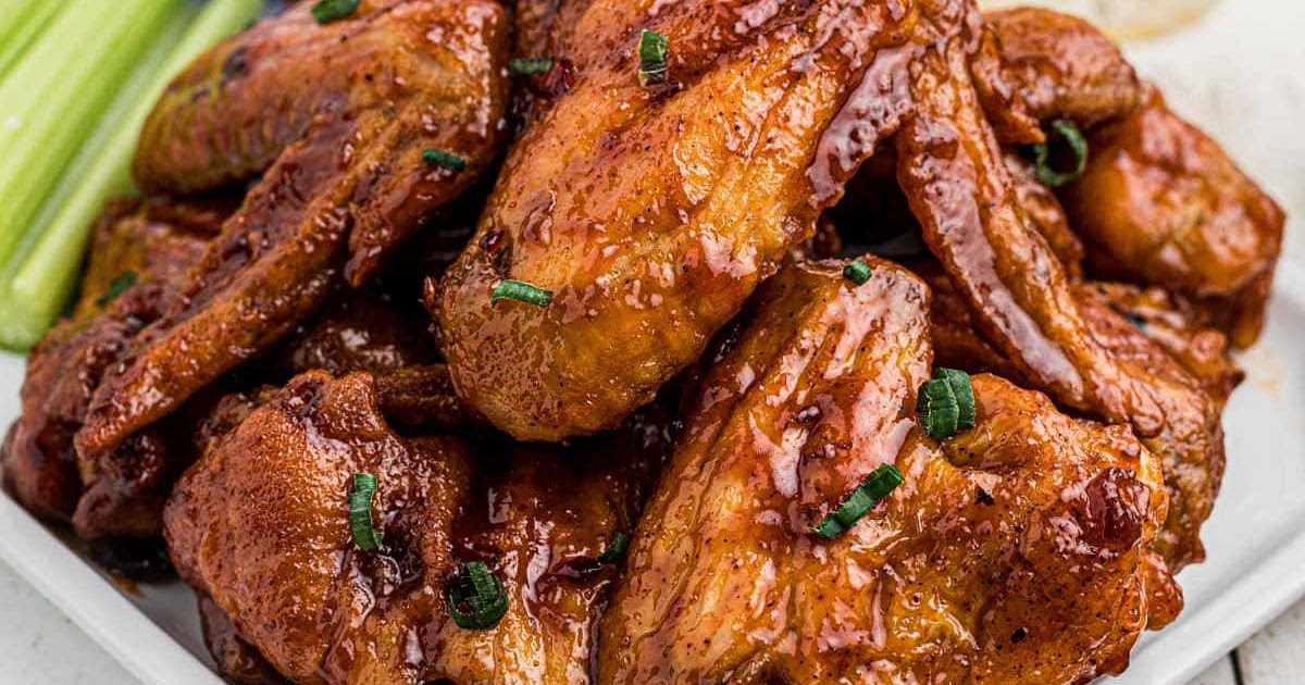 Spicy Oven Baked Wings with Honey Bourbon Glaze Recipe | Samsung Food App